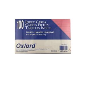 Oxford Cherry Bomb Index Cards – 100 Pack of 5x8